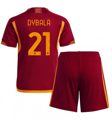 AS Roma Paulo Dybala #21 Hjemmedraktsett Barn 2023-24 Kortermet (+ Korte bukser)